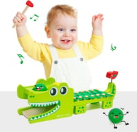 Montessori fa xilofon és kalapácsjáték 2 az 1-ben, fejlesztő zenei játék gyerekeknek 8