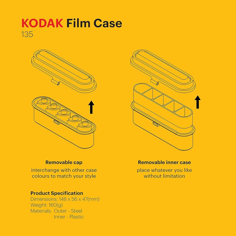 KODAK retro fémdoboz 5 tekercs 35mm-es filmhez - piros