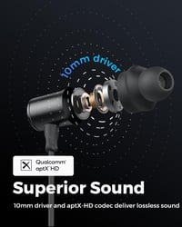 SoundPEATS Q30 HD+ Bluetooth Fülhallgató - Vízálló, Sportos, 12 Órás Üzemidő 2