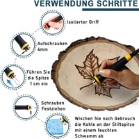 Profi 100W-os pirográf készlet 23 heggyel, állítható hőmérséklettel, fára, bőrre 4
