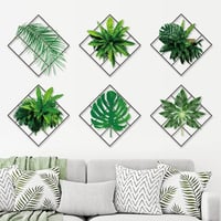 Droomhuis Növény Falmatrica Szett - 6 db Önálló Átlátszatlan Virág Falikép Konyhába, Nappaliba, Gyerekszobába, Fürdőbe - Modern Herbárium St 6