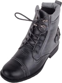 Absolute Footwear Lány Katonai Csizma Cipzárral, Fekete, 39 1/3-as Méret 1