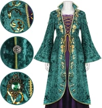 LIKUNGOU Winifred Sanderson Női Középkori Zöld Boszorkány Jelmez Ruha Halloween Farsangi Cosplay Kosztüm M-es Méretben 6