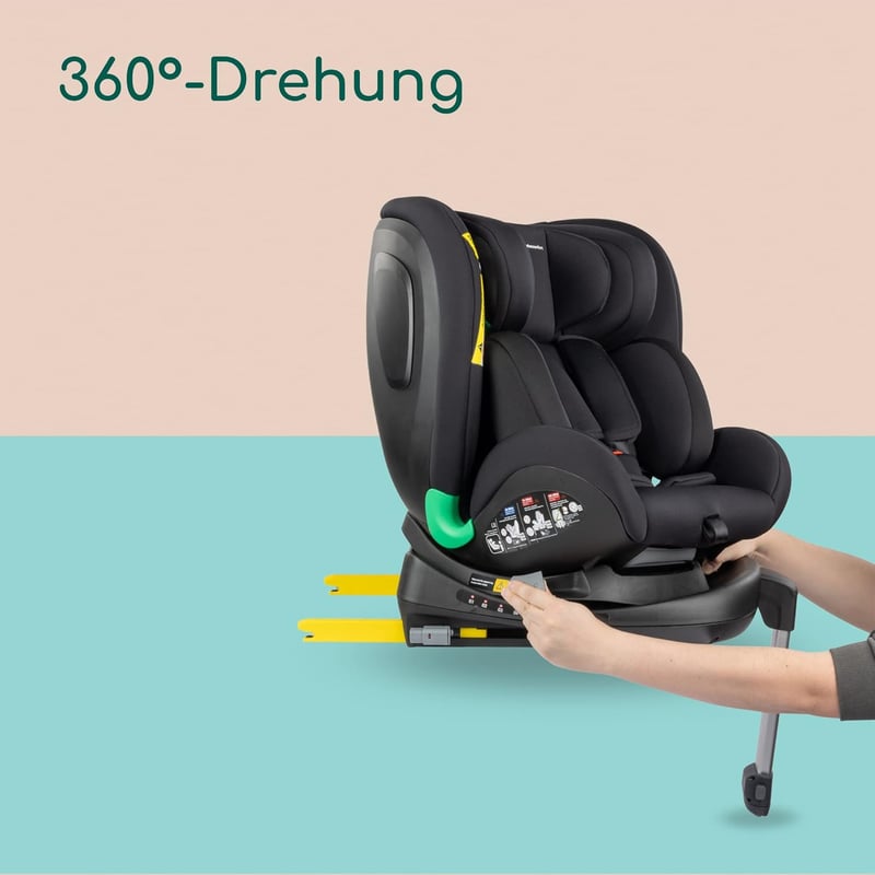 Bebeconfort EvolveFix Plus i-Size 360° Forgatható Autósülés, 0-12 Év, 40-150 cm, ISOFIX, 10 Fejtámla Pozíció, Oldalvédelem, Fekete