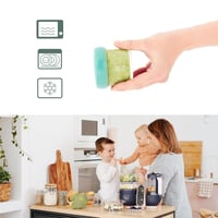 Babymoov Babybols üvegtároló bébiételekhez - 4 db 220 ml-es légmentes, szivárgásmentes edény bébiétel tárolásához és fagyasztásához, mosogat 4