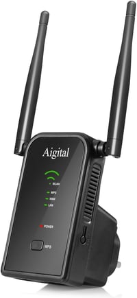 Aigital WN532 WiFi Jelismétlő - Fekete Vezeték Nélküli Jelerősítő, 802.11bgn Szabvány, Super Booster Funkcióval, 160g 1