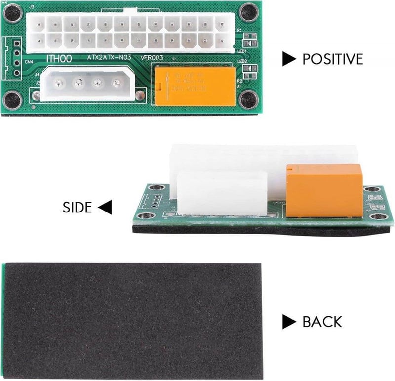 Dual PSU adapter bányászgéphez - ATX 24 Pin és Molex 4 Pin csatlakozó