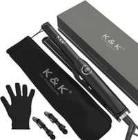 K&K Mini hajvasaló rövid hajra és szakállra, LCD kijelzővel, 130-230°C 3