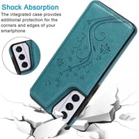 Samsung Galaxy S21 Plus Kék Bőr Flip Tok Állvánnyal 2