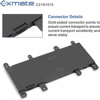 ASUS K756U, X756, R753U laptopokhoz Exmate 5000mAh nagy kapacitású akkumulátor 4
