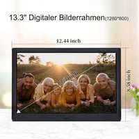 TSITSC 13,3" Digitális Képkeret - 1280x800 Felbontás, Fotó/Videó/Zene Lejátszás, Naptár Funkcióval, Távirányítóval, 32GB Tárhely, USB/SD Tám 3