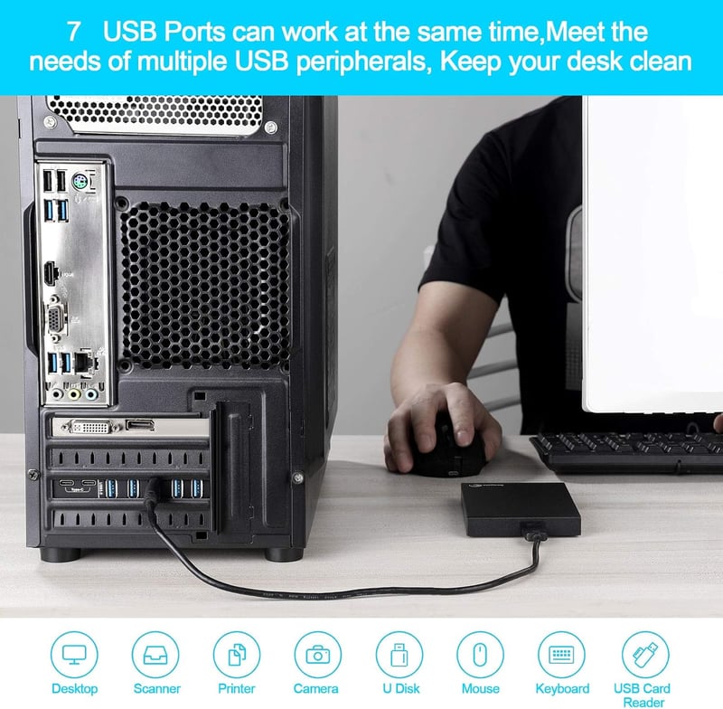 ULANSEN 7 portos USB 3.0 PCI-E bővítőkártya (2x Type-C, 5x Type-A)