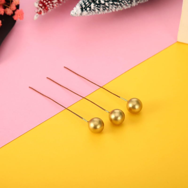 BBTO Arany Bogyók Drótszáron - 100 db Mini Műbogyó Karácsonyfára, Koszorúra, DIY Dekorációhoz - 10 mm Habgömb Esküvői, Ünnepi Díszítéshez - Gold