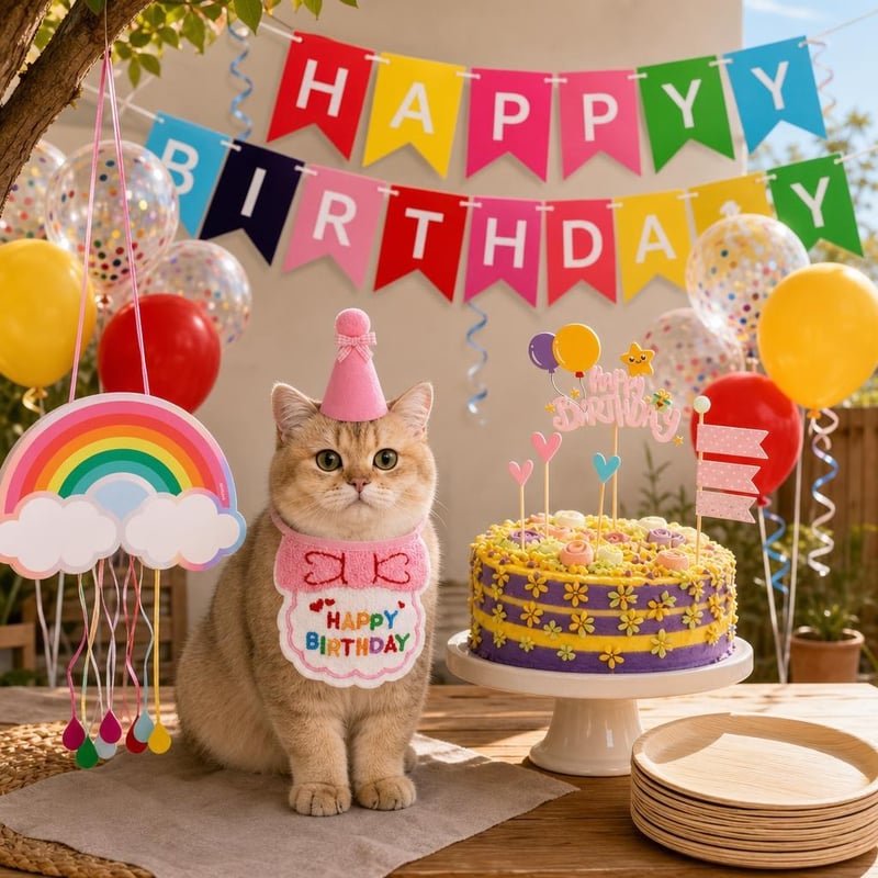 Set petrecere aniversară animale: 1 piñata + 1 bandană + 1 coif + 1 banner + 1 topper + 50 farfurii