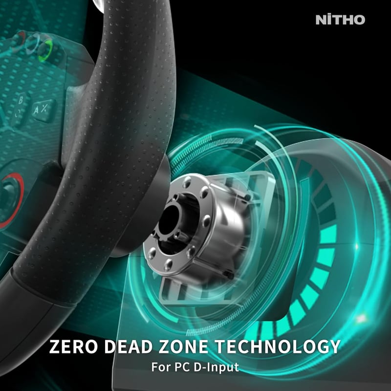 NITHO Drive Pro ONE Versenyszimulátor Kormány Pedálokkal és Váltóval, 270 Fokos Holtpont Nélküli PC Játékkormány Windows Szimulációs Játékok - Drive Pro ONE PC