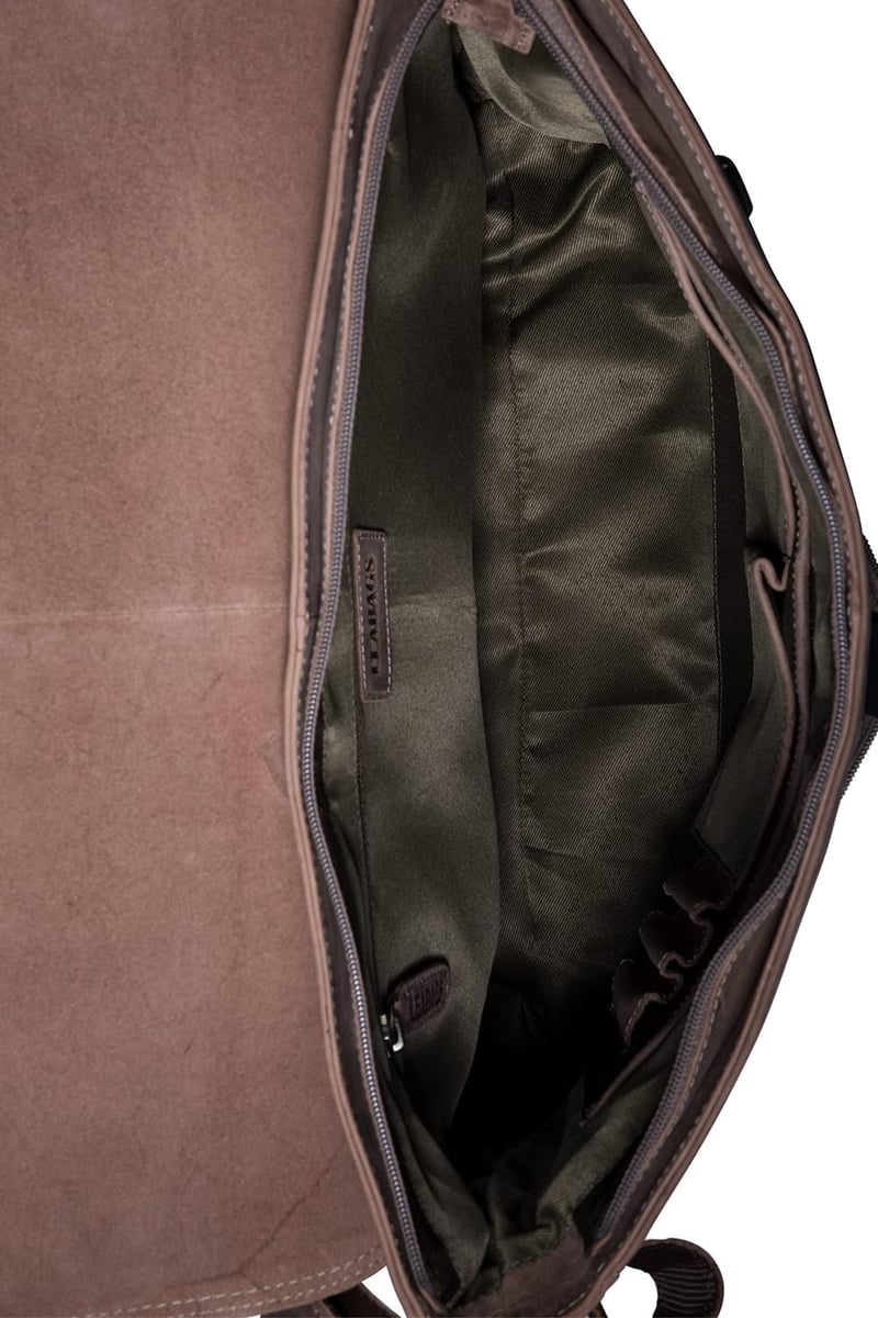 LEABAGS Vintage Bőr Férfi Válltáska 15"-os Laptophoz - Szürkésbarna