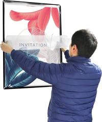QWORK 5 db A1 méretű (59,4 x 84,1 cm) elölnyíló poszter keret, tükröződésmentes védőpanellel - 25 mm-es fekete alumínium profil 4