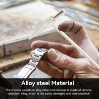 HERCHR Acél Ékszerkészítő Kalapács 150x62,8mm - Ergonomikus Fémformázó Szerszám Órásoknak, Ékszerészeknek, DIY Kézműveseknek, Ezüst Színű, 3 3