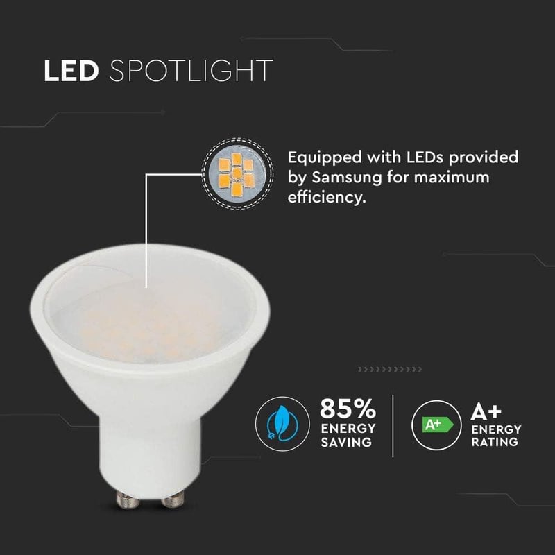 Samsung Chipes V-TAC GU10 LED Spotlámpa 10W Meleg Fény Homályos