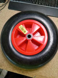 Relaxdays kotač za tačke 4.80/4.00-8 od pune gume, plastični naplatak, zamjenski kotač otporan na probijanje, maks. 100 kg, crna-crvena, rabljeno 2
