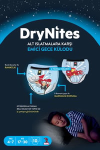 Huggies DryNites Éjszakai Pelenka Fiúknak 4-7 Éves Korig, 10 db, Éjszakai Bepisilés Elleni Védelem, Diszkrét Alsónemű Jellegű 2