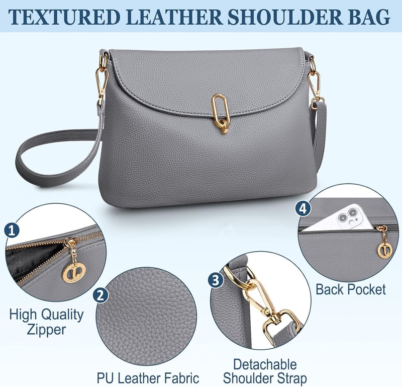 JUYANO Női Kis Méretű Válltáska - PU Bőr Crossbody Táska Állítható Pánttal és Kártyatartóval