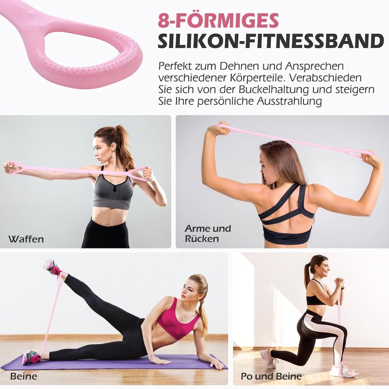 ALongSong Pilates rúd ellenállásos szalagokkal 140LBS erősítő edzéshez
