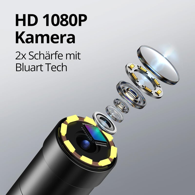 DEPSTECH 1080P HD Endoszkóp Kamera 5m, 2.4" IPS Kijelző, 2X Zoom, Csőkamera Házfelügyeleti Eszköz