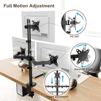 PUTORSEN Monitor Tartó 3 Monitoros 13-32 Colos Képernyőkhöz, 80 cm-es Rúd, Forgatható, Dönthető, Állítható Magasságú, 9 kg/Kar, VESA 75x75/1 5