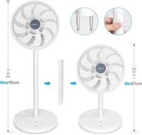 LeaderPro 2 az 1-ben DC Motor Álló Ventilátor - Rendkívül Halk 12.8 dB, 3D Oszcilláció, Távirányítóval, Energiatakarékos Turbó Légkeringető 3