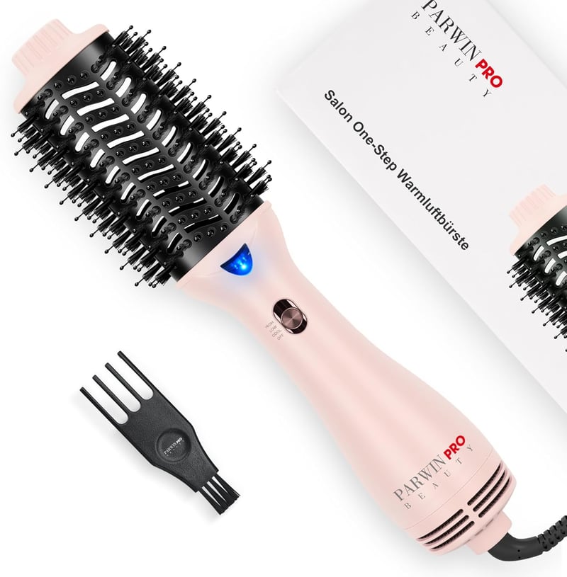 PARWIN PRO BEAUTY 4 az 1-ben Ionos Hajformázó Körkefe, 1000W, Rózsaszín