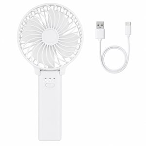 Ventilator de mână pliabil HandFan 5200 mAh, înclinare la 180°, 3 trepte de viteză, 20 de ore de funcționare — vizibil utilizat (stare: vezi poza a 2-a)