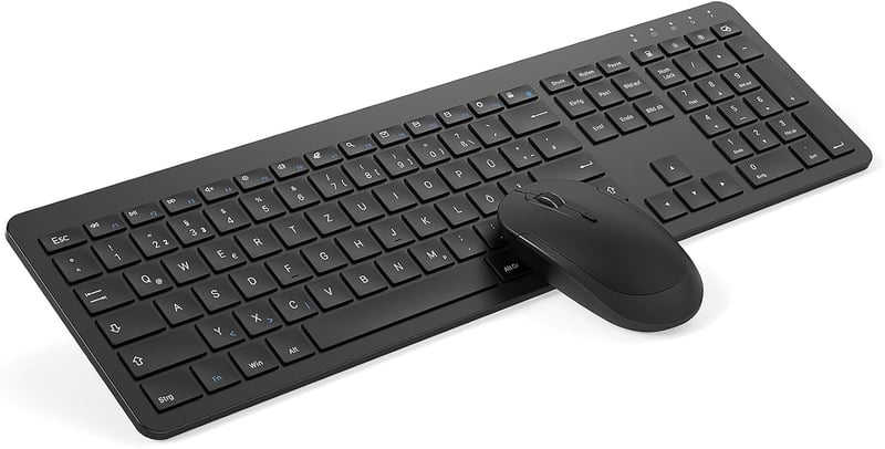seenda SK38-3 Vezeték Nélküli Billentyűzet-Egér Szett, Ultravékony Újratölthető, Ergonomikus, Szilikon Porvédővel, PC/Laptop/Smart TV, QWERT