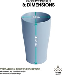 Zusammen 4 darabos, 400 ml-es mikrózható és mosogatógépálló műanyag pohár szett 2