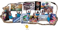 Startonight Pictures Hold és Fa Vászonkép - Modern Fali Dekoráció 60x90 cm, Nappali-Éjszakai Fényhatással, Hálószoba Falidekoráció 8