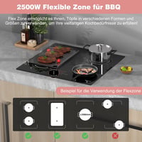 Disaenvir 60 cm-es Indukciós Főzőlap 4 Zónával, 6400W, Flexibilis Zóna, Érintésvezérlés, 9 Teljesítményszint, Időzítő, Szünet Funkció, 220V 9