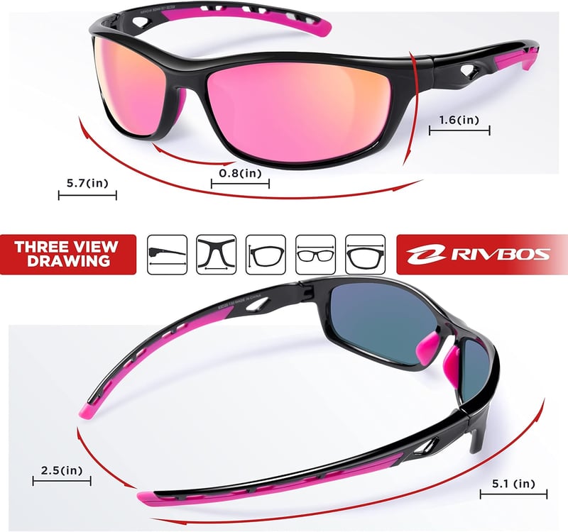 RIVBOS polarizált UV400 sport napszemüveg kerékpározáshoz, futáshoz - unisex