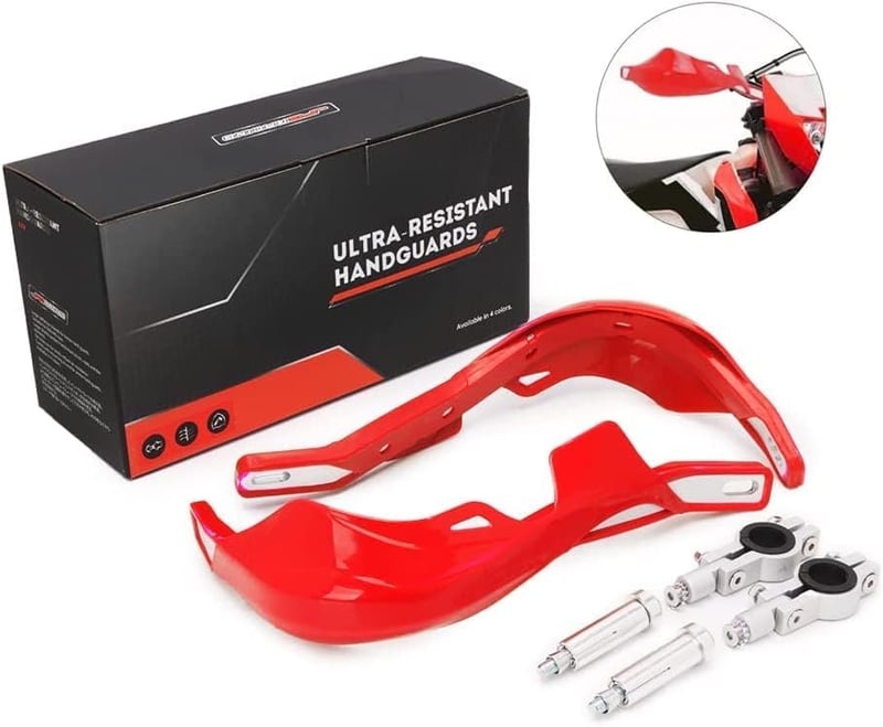 JFG RACING Univerzális Motoros Kézvédő 22-28 mm Kormányhoz - Alumínium Ötvözet és Polipropilén Anyagú Dirt Bike Védőelem, Piros