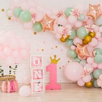 Rózsaszín átlátszó léggömb doboz 24 ballonnal - Babaváró, esküvő, születésnap dekoráció 7