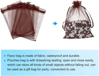 Barna organza ajándékzacskó 50db, 11x16cm, esküvőre, partira 3