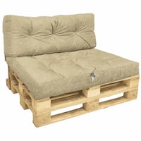 Set perne pentru paleți VOUNOT, pernă șezut 120x80 cm și pernă spătar 120x40 cm — defect, funcțional parțial: pernă ruptă (stare: vezi poza a 2-a) 1