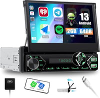 SIXWIN 1 DIN Android 13 Autórádió 7" Kihúzható Érintőképernyővel - CarPlay, Mirrorlink, Bluetooth, WiFi, GPS, 64GB Tárhely, Tolatókamerával 1