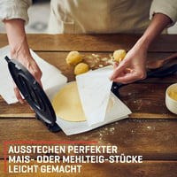 Uno Casa 20 cm-es Mexikói Tortillaprés - Előkezelt Öntöttvas Taco és Quesadilla Készítő 100 db Sütőpapírral 6