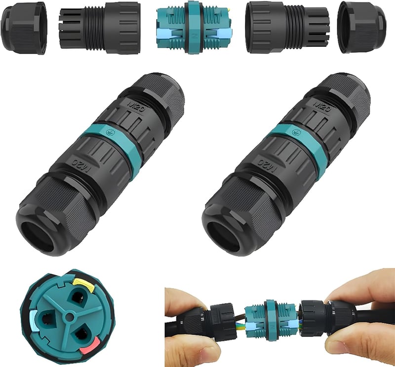 CTRICALVER IP68 Vízálló Kábel Csatlakozó Doboz Kültéri Használatra - 2 db 3-Pólusú Elektromos Elosztó, 0.5-2.5mm² Kábelekhez, LED Világításh