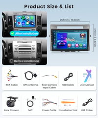 Rimoody 9" Android 13 Autórádió Toyota Corolla Verso (2004-2009) - 2G+64GB, Vezeték nélküli CarPlay, GPS Navigáció, WiFi, Bluetooth, Tükrözé 7