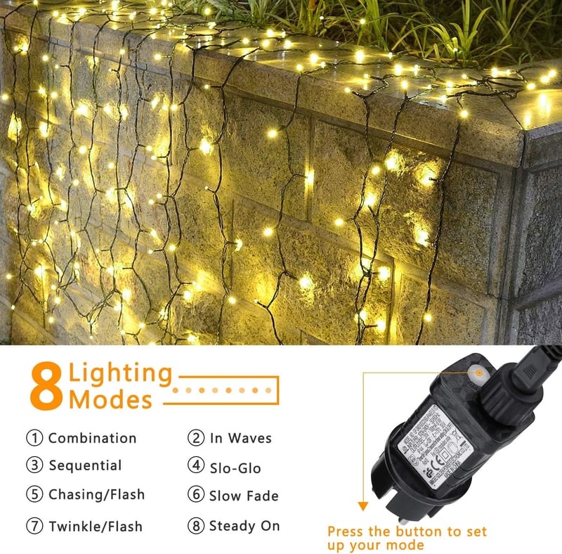 Joomer 20m-es kültéri LED fényfüzér, távirányítós, színváltós, karácsonyfára