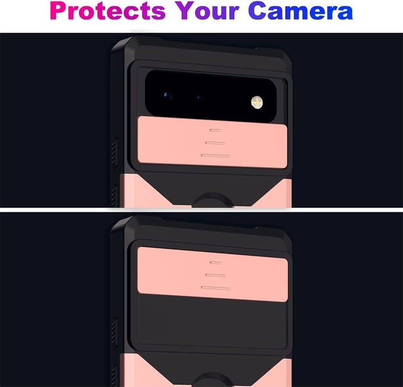 Google Pixel 6A rózsaszín védőtok kameravédelemmel, üvegfóliával és kártyatartóval