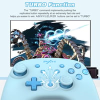 PXN 9607X vezeték nélküli Switch kontroller - Turbo, NFC, rezgés, giroszkóp - PC és OLED kompatibilis - Cián 3