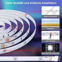 Cozylady 20m WiFi Okos LED Szalag Távirányítóval - RGB Színváltós Fényfüzér Alexa és Google Asszisztens Kompatibilitással, Zenére Szinkroniz 4