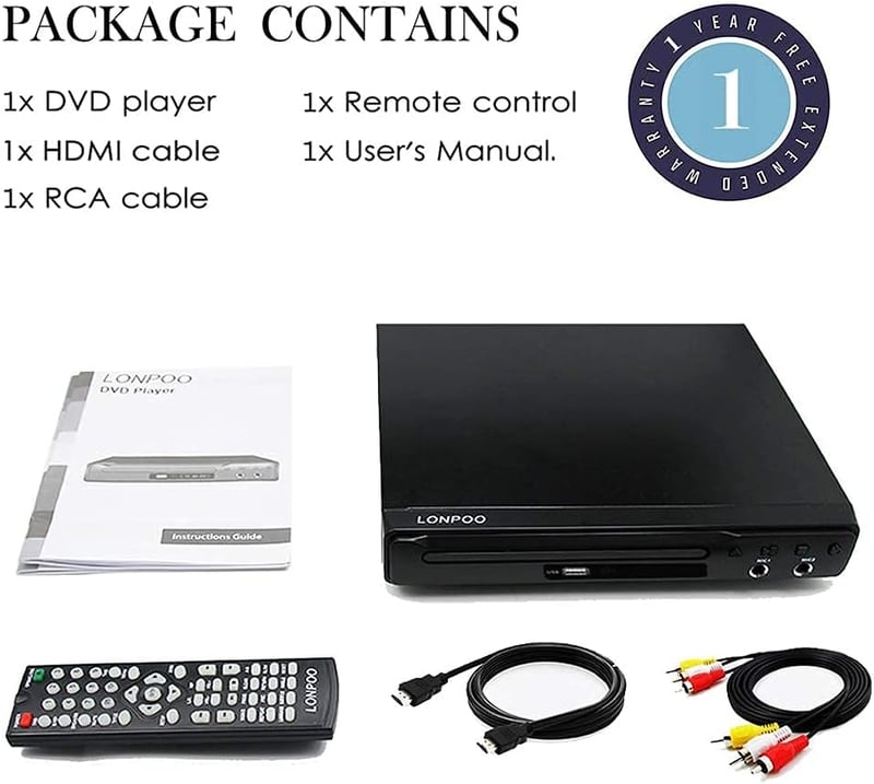 SCART/HDMI/USB DVD lejátszó TV-hez, régiómentes, mikrofonbemenettel